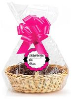 Hot Pink 2Pack Designer Cello Bags/Tags/Bows Cellophane Extra Large Gift Basket Packaging Bags Flat 25" X 30"