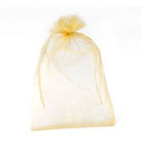 Housweety 50PCs 20x30cm Pale Yellow Organza Wedding Jewelry Gift Bags & Pouches