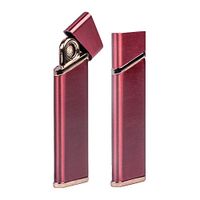 BX USB Lighter Flameless Ignition, Electric, Windproof, Rechargeable, Slim, Extremely Light Weight, Portable Compact Design, Free Charging Cable Set (Red)
