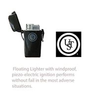 UST Refillable Floating Lighter with Waterproof, Windproof and Impact Resistant Construction for Camping, Backpacking, Hiking and Outdoor Survival, Black