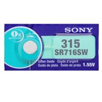 Sony 315 (SR716SW) 1.55V Silver Oxide 0% Hg Mercury Free Watch Battery (2 Batteries)