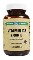 Natural Vitamin Co. - Vitamin D3 2000 IU, 240 Softgels, 8 Month Supply, Gluten Free