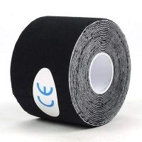 Kinesiology Tape 2Size Kinesiology Tape Athletic Tape Sport Recovery Tape Strapping Gym Fitness Tennis Running Knee Muscle Protector Scissor (Black, 5cm x 5m)