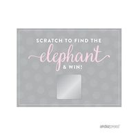 Andaz Press Girl Elephant Baby Shower Collection, Games, Activities, Decorations, Baby Scratch Off Winner Game Cards, 30-Pack