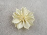 30pcs Double Satin Flowers Appliques Craft Wedding Party Sewing Decoration Upick (Beige)