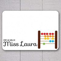 Teacher Note Cards - 24pk, Personalized Flat Note Cards, Teacher Gifts, Printed without Envelopes (NC-004)