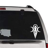 GottaLoveStickerz Wiccan Pagan Triple Moon Goddess Removable Vinyl Decal Sticker for Laptop Tablet Helmet Windows Wall Decor Car Truck Motorcycle - Size (10 Inch / 25 cm Tall) - Color (Matte White)