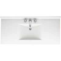 Swanstone CV02243.010 Contour Solid Surface Single-Bowl Vanity Top, 43-in L X 22-in H X 6.25-in H, White