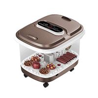 JLL Double Foot Spa Bath Massager with Temperature Control, Motorized Rollers, Shower, Timer and LED Display for Foot Stress Relief