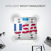 Bluetooth Bathrooms Scales Made in The USA Typography Design T Shirt Graphic Body Fat Monitor Body Fat Composition Monitor Analyzer with Smartphone App for Body Management-396lbs