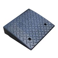 ZnMig Solid Rubber Threshold Ramp Durable 11CM High Rubber Road Along The Slope Road Uphill Triangle Wood Reflective Slope Step Pad Speed Reducer (Color : Black, Size : 48x43x11cm)