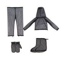 Hegaed Outdoor Anti-Mosquito Repellent Net Clothing for Men & Women, 4 in 1 Clothing Jacket Pants Gloves for Outdoor with Carry Pouch