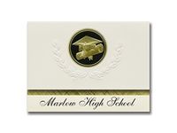 Signature Announcements Marlow High School (Marlow, OK) Graduation Announcements, Presidential style, Basic package of 25 Cap & Diploma Seal. Black & Gold.