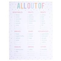 Graphique"All Out Of" Large Notepad - Fun Notepad w/ 150 Colorful Custom Polka Dot Pages w/Food Shopping Checklist - Never Forget Your Groceries Again 6" x 8"