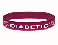 Diabetic ID Bracelet Wristband - Purple - 8-1/4 Inches - Large