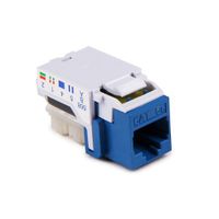 Hellermann Tyton RJ45FC5EB-BLU Category 5e Modular Keystone Jack Bulk Pack, Blue (Pack of 50)