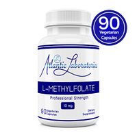 Atlantic Laboratories (5-MTHF) L-Methylfolate 10 mg - 10000 mcg - 90 Vegetarian Capsules - Professional Strength Active Folate, Filler & Gluten Free, Non-GMO