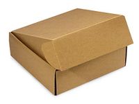 Decorative Shipping Boxes - Kraft Gourmet Shipping Boxes 6x6x2" Auto Lock Boxes - (3 Packs; 6 Boxes Per Pack) - WRAPS-50KR
