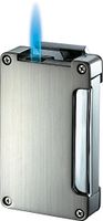 Visol Zidane Satin Nickel and Chrome Cigar Lighter with Built-in Cigar Punch