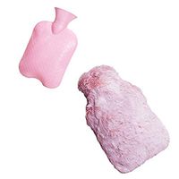 SOHAPY Winter Hot Water Bottle with Soft Fleece Cover, Keep Warm in Winter for Women Girls and Kids (1 Litre, Pink)