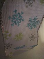Aqua/lime/silver snowflake on white semi see through 2.5" x 25 feet Wired Ribbon (2 rolls)