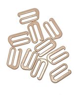 Swimsuit Bra Hooks - Nylon Coated Metal - Beige - 1" - Qty 10
