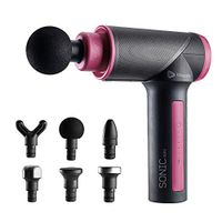 Sonic Mini Quiet Massage Gun - Deep Tissue Muscle Massager for Pain Relief and Enhanced Recovery for Athletes - 5 Speed High Intensity Percussion Massager - 6 Attachments & 6 hour Battery (Dusty Pink)