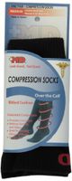 MD USA Ribbed Cotton Compression Socks with Cushion, Black, Medium