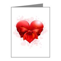 Note Card Heart with Red Bow