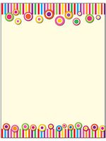 Fun Colorful Border Stationery - 8.5 x 11-60 Letterhead Sheets - Border Letterhead (Colorful Border)