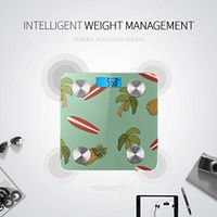 Bluetooth Scale Weight Cartoon Beautiful Colorful Surfboard Scale Body Fat Body Fat Composition Monitor Analyzer with Smartphone App for Body Management-396 Lbs