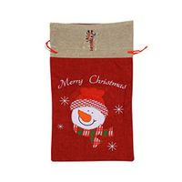 VAbBUQBWUQ Deer Eating Santa Clause Drawstring Candy Goody Toy Gift Stocking Bag Holiday Wrapping Party Favors Presents Decorations