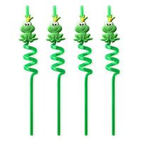 4 Reusable Passover Drinking Straws Frog Design