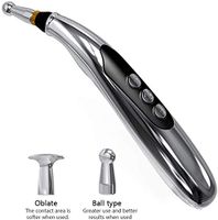 WXCC Electronic Needleless Acupuncture Pen, USB Rechargeable Meridian Acupoint Pen with Replacement Head, 9-Level Strength Acupoint Meridian Energy Pen