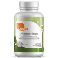 Zahler Magnesium Citrate, All Natural Supplement with Maximum Absorption, Helps Maintain Normal Muscle and Nerve Function, Certified Kosher, 200mg, 120 Capsules
