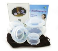 Silicone Cupping Anti Cellulite Cups Set Neck Face Body Massage Cupping Cups Cup Premium Transparent Silicone Cupping Set for Chinese Cupping and Massage Therapy (4Cups/Set)