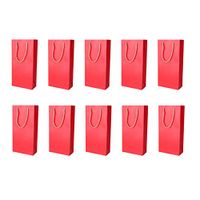 Homanda Pack of 10 Red Kraft Paper Wine Tote Bag-2 Bottle