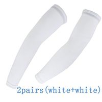 DOFE 2 Pairs UV Protection Arm Sleeves,Sun Protection arm Sleeves,Cooling Sleeves for Men Women Youth.Suitable for Outdoor Sports. (L, 2 White)