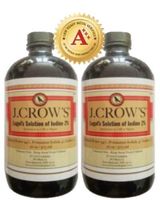 J.CROW'S® Lugol's Solution of Iodine 2% 16 oz Twin Pack (2 Bottles)