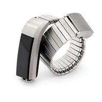 Twist-O-Flex Metal Expansion Brushed Stainless Steel Stretch Band Replacement for The Fitbit Charge 2 in a Size XXS by Speidel