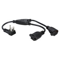 QVS PPRT-ADPT2 / 16IN AC SPLITTER ADAPT ANGLE MALE TO 2XFEMALE 90DEGREE FLAT PLUG