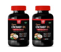 Energy and Focus Supplement - Organic Coconut Oil 2000MG - Natural Fatty ACIDS - Certified - Extra Strength - Coconut Oil Body - 2 Bottle (120 Softgels)
