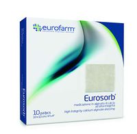 Eurosorb 4 x 4 Inches Ulcer Wound Dressing – High Integrity Calcium Alginate Fibers, Sterile Soft and Highly Absorbent Dressing – 10 Pieces