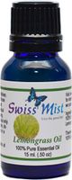 Swiss Mist - Lemongrass Essential Oil 100% Pure & Natural - UNDILUTED Therapeutic Grade - 0.50 oz Bottle - Perfect for Aromatherapy, Relaxation, Skin Therapy & More!