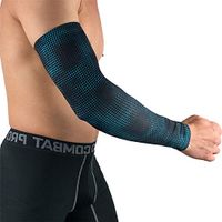 1 PCS Printed Sports Running Arm Sleeves Breathable Lycra Basketball Compression Arm Sleeves Cover for Sun Protection,Blue,L