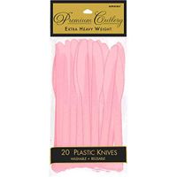 Amscan Heavyweight New Pink Plastic Knives, 20 Ct.