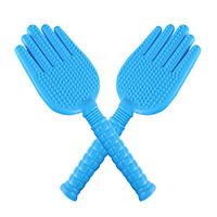 HEALIFTY 2Pcs Household Hammer Massage Meridian Beat Board Shoot Hand Shape Clap Beating Stick Body Knock Massager(Blue)