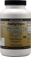 Healthy Origins Vitamin D3, 5000 IU, 540 Soft Gels (Pack of 1)