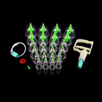 Vacuum Gun,24 Cupping Set Chinese Medical Jar Biomagnetic Massage Body Relax Therapy Cupping Body Massager Cups Pull Out Vacuum Apparatus