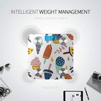 LYAOE Bluetooth Body Fat Scale Patterns Scandinavian Stylecartoon Smart Wireless Scale with LCD Display Measuring Body Weight Bmi and Health Digital Scale